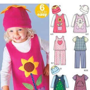 Simplicity 5317 Toddlers Jumper, Top Pants & Hat with Appliques Size 1/2 - 4